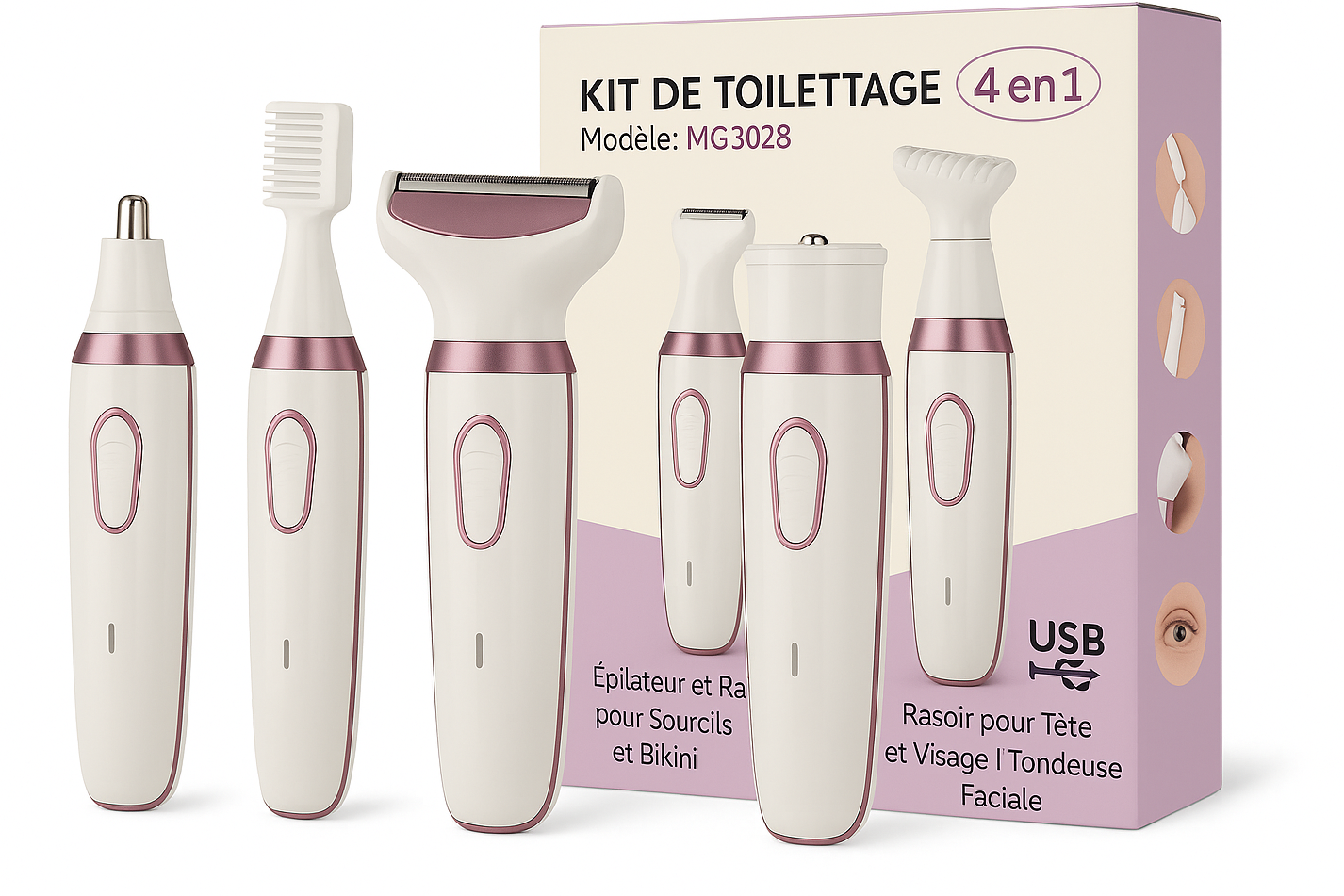 GLAMORA" Rasoir-électrique-rechargeable