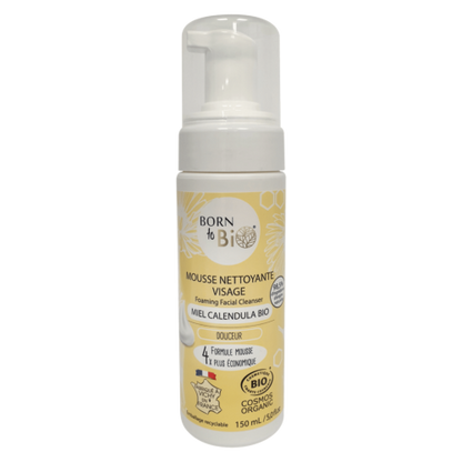 Mousse Nettoyante Visage Miel Calendula - Certifiée Bio-0
